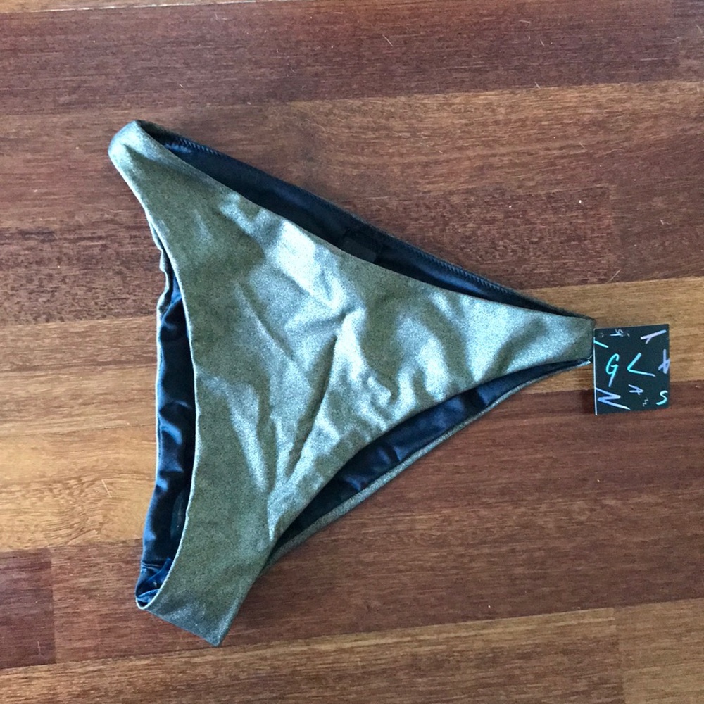 Nasty Gal High Leg Gold Bikini Bottom